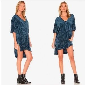 Free People Luxe Crushed Velvet Tunic Oversized Tee Shirt Dress
